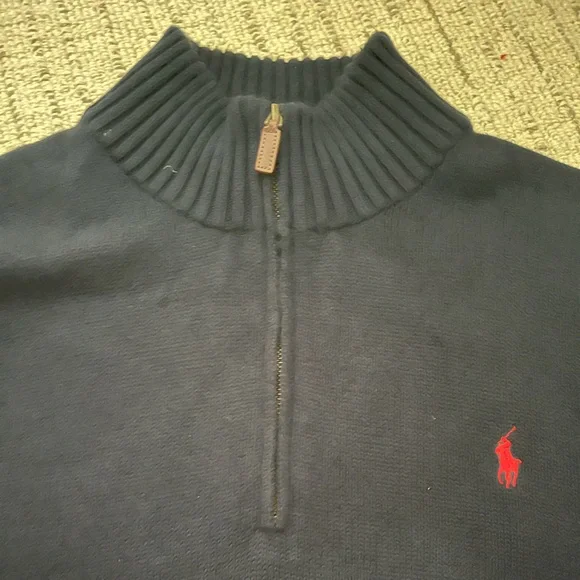 Polo by Ralph Lauren Men's dark navy quarter zip sweater size x-large - Picture 6 of 6